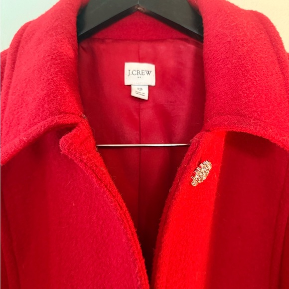 J. Crew Vibrant Red Pea Coat - Picture 2 of 7